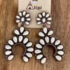 White Blossom Drop Down Earrings