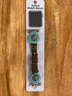 Western Watch Band Turquoise Blossom