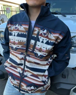 MEN'S Cinch Southwestern Print Bonded Jacket - Navy