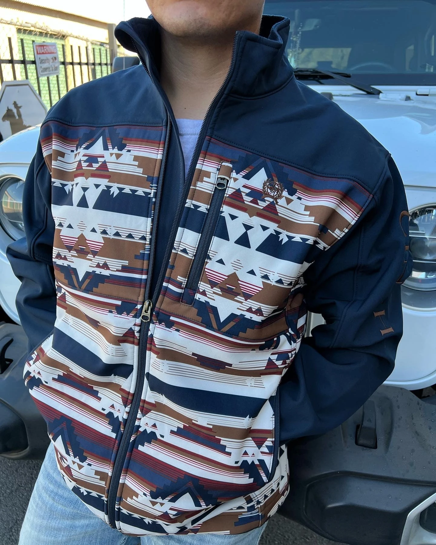 MEN'S Cinch Southwestern Print Bonded Jacket - Navy 1 MEN'S Cinch Southwestern Print Bonded Jacket - Navy