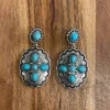 Oval Blossom Turquoise Earrings