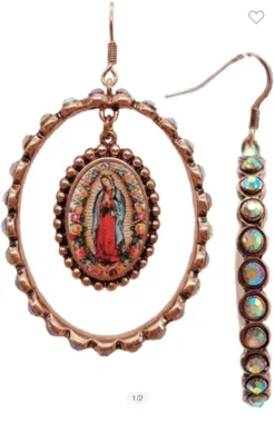Virgencita Dangling Hoop Earrings