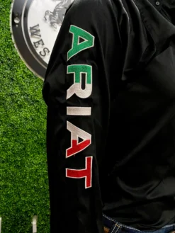 Men’s Ariat Long Sleeve Fitted Logo Shirt (Mexico Flag Colors)