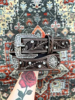 Ariat - Women's Fashion Leather Belt (Brown) With Studs