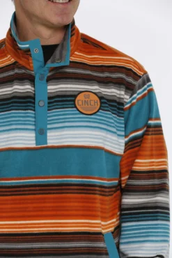 MEN'S Cinch Blanket Stripe Printed Polar Fleece Pullover - Teal 5 MEN'S Cinch Blanket Stripe Printed Polar Fleece Pullover - Teal -Rodeo Western Sales image 3ec34777 adb9 4d64 86a5 af00d2045e40