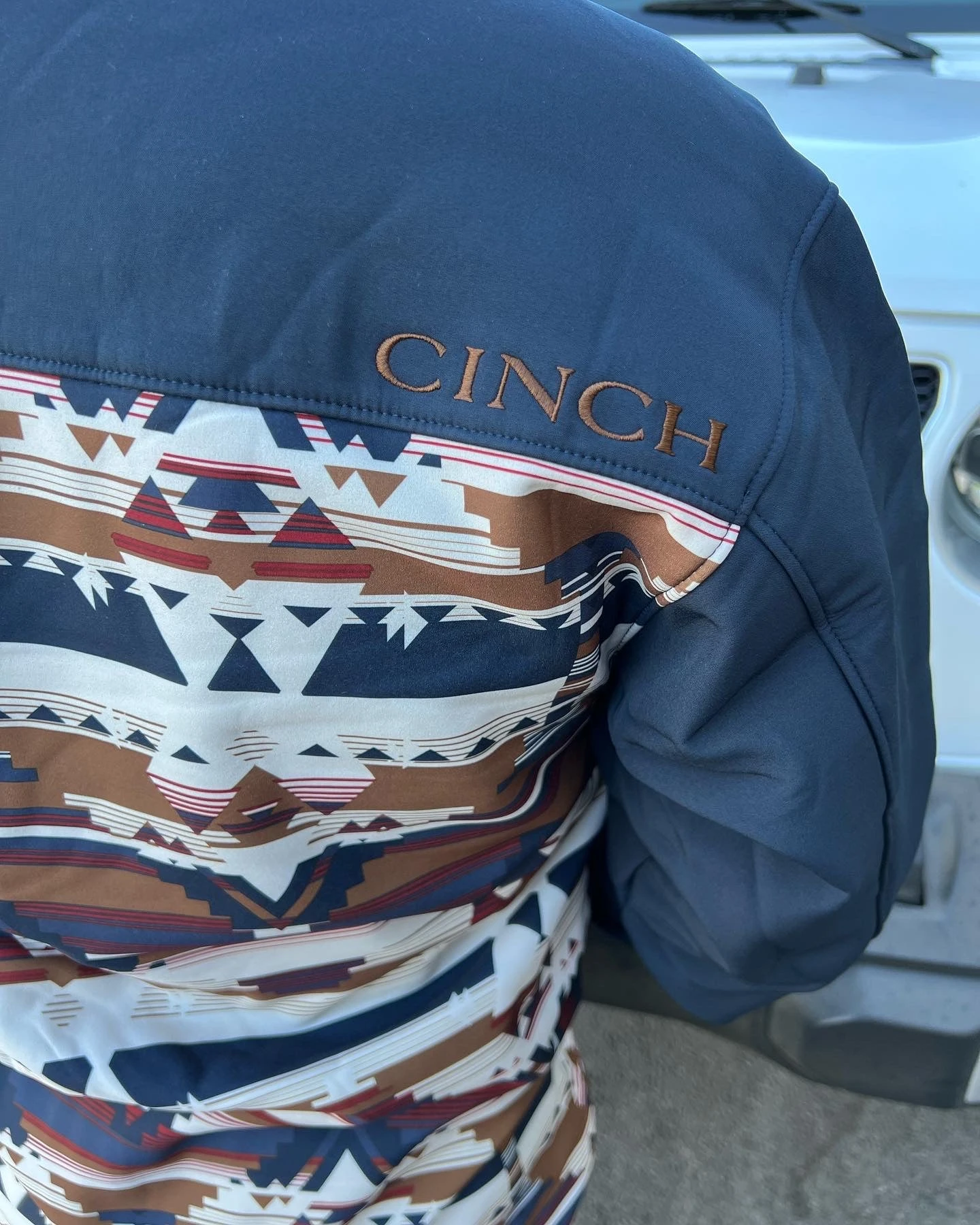 MEN'S Cinch Southwestern Print Bonded Jacket - Navy 3 MEN'S Cinch Southwestern Print Bonded Jacket - Navy - Image 3