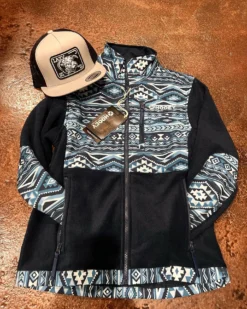 MEN'S Hooey - “Hooey Tech Fleece Jacket” Navy Aztec