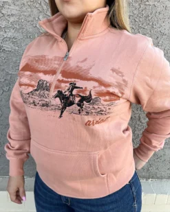 Women's Ariat Scenic 1/2 Zip Sweatshirt In Color Palm