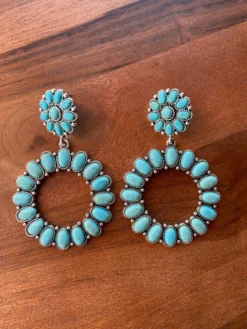 Turquoise Circle Earrings