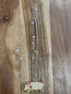 Pig Blinged Necklace