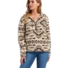 Women's Ariat REAL Berber Pullover Sweatshirt In French Oak Banyan Bark