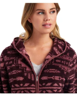 Women's Ariat REAL Berber Pullover Sweatshirt In Mulberry Brown/Nostalgia Rose -Rodeo Western Sales image 899e2240 4935 49b6 868a da3133fd3576