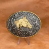 Hebilla Vaquera Caballo Dorado Cabeza