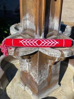 Zarape Para Montura Charra (Diseño Bordado Rojo/Blanco)