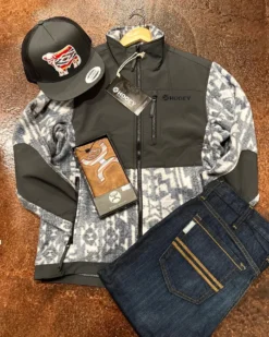 MEN'S Hooey - “Hooey Tech Fleece Jacket” Aztec/Charcoal