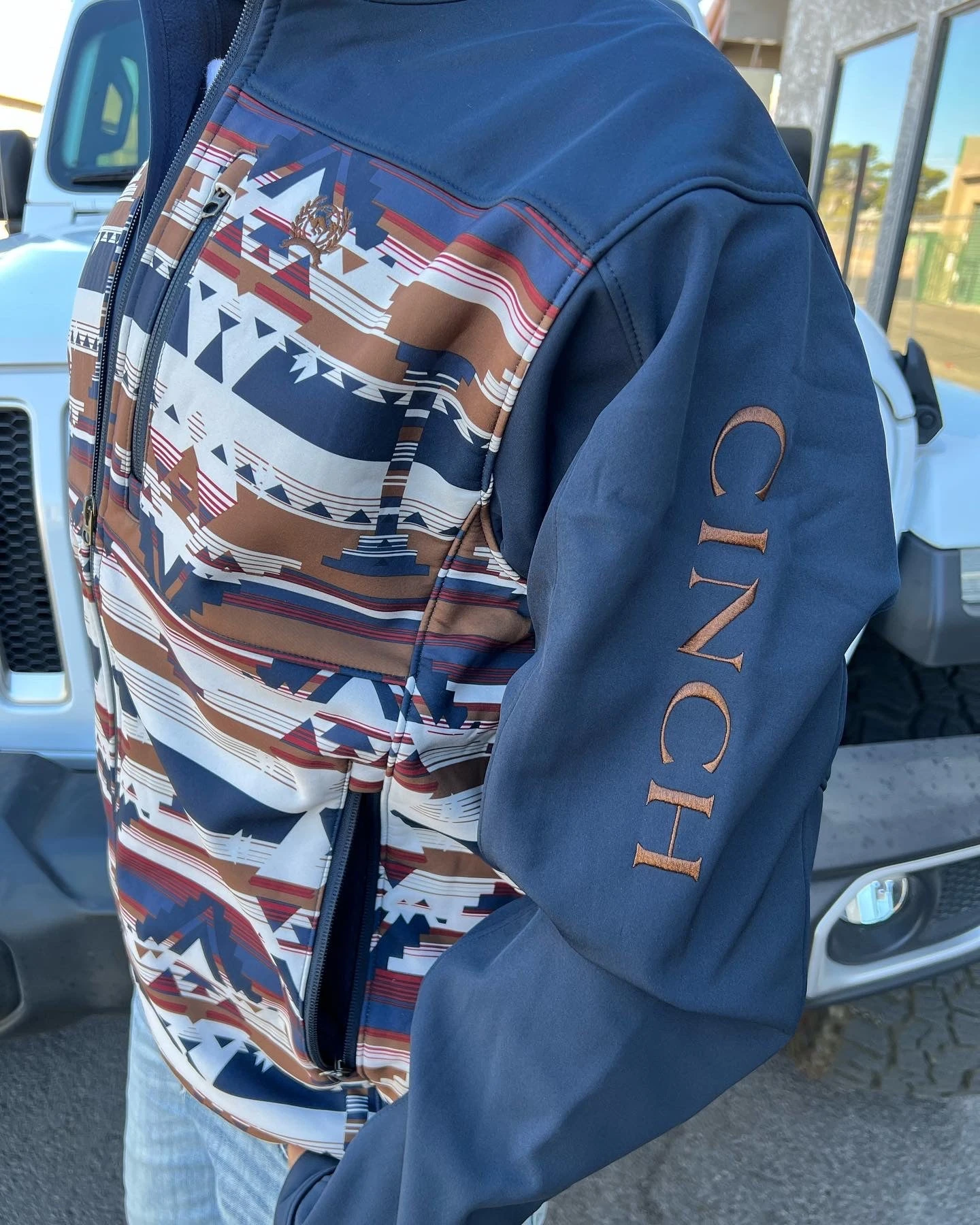 MEN'S Cinch Southwestern Print Bonded Jacket - Navy 2 MEN'S Cinch Southwestern Print Bonded Jacket - Navy - Image 2