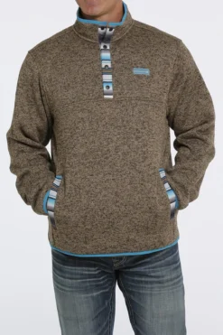 MEN'S Cinch 1/4 Zip Pullover Sweater - Brown