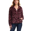 Women's Ariat REAL Berber Pullover Sweatshirt In Mulberry Brown/Nostalgia Rose